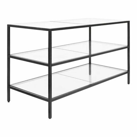 ECONOCO Linea 60'' x 26'' x 34'' Bronze Metal 3-Shelf Nesting Table with Glass Top 317LNTBL2